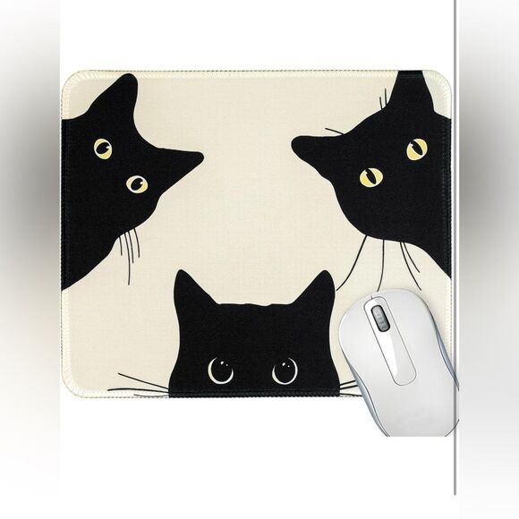 Square Cute 3 cats Mouse pad Non-Slip Rubber Base (Three Cats) NIP - Picture 7 of 9